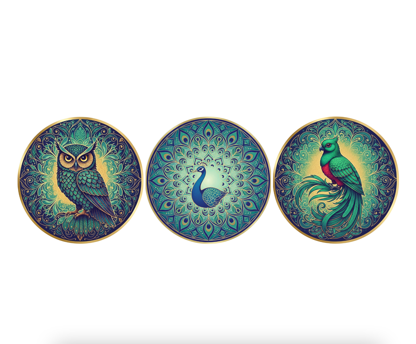 Three Soap Gift Box: Blue Owl, Blue Peacock, Quetzal