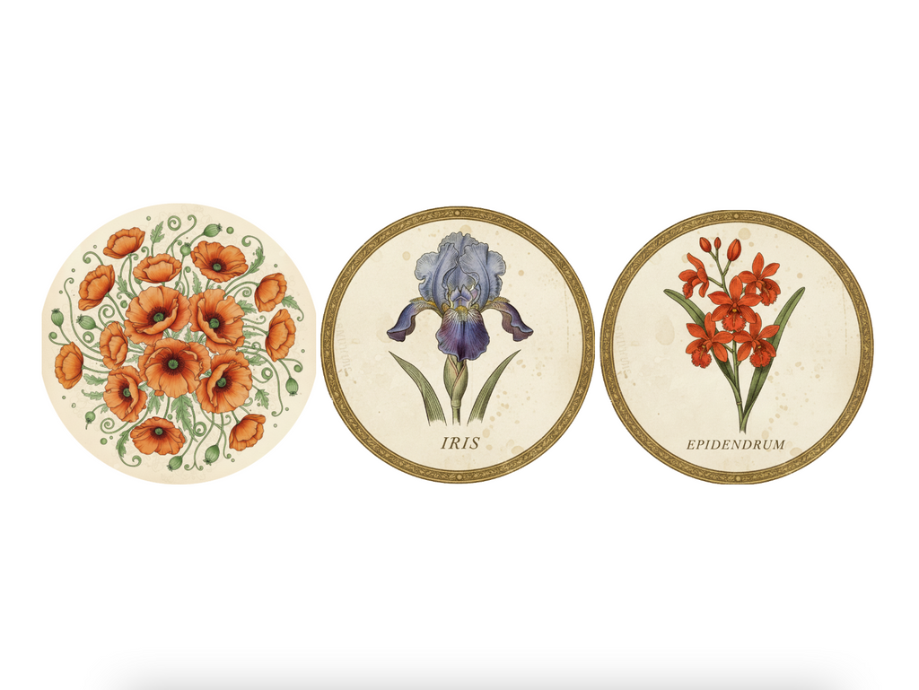 Three Soap Gift Box: Iris, Epidendrum, and California Orange Poppies