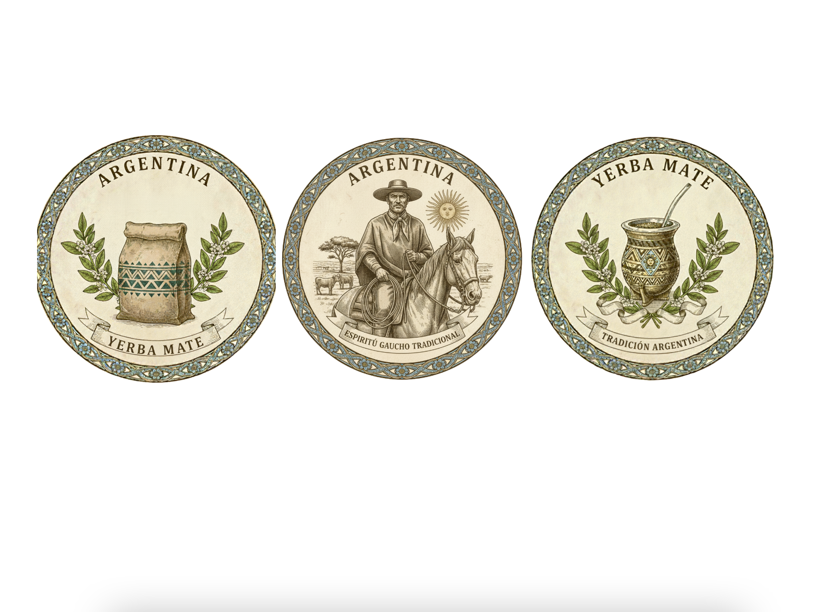 Three Soap Gift Box: Espiritú Gaucho, Tradición Argentina, Bolsa Yerba Mate